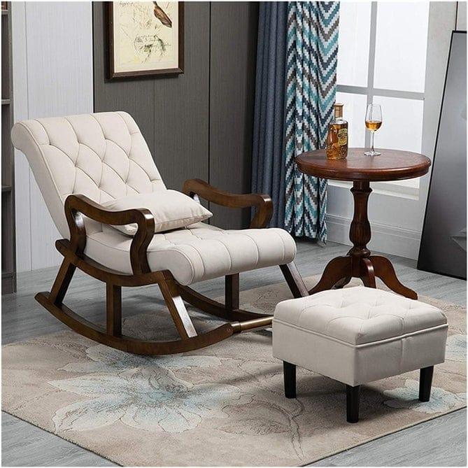 Elegant Wooden Rocking Chair with Footrest