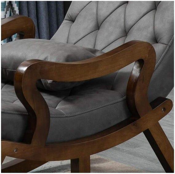 Elegant Wooden Rocking Chair with Footrest