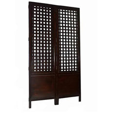 Classic Three-Panel Room Divider with Grid Design