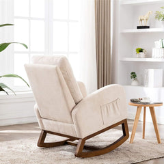 Mid-Century Modern Rocking Chair-Wooden Crest