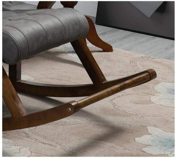 Elegant Wooden Rocking Chair with Footrest