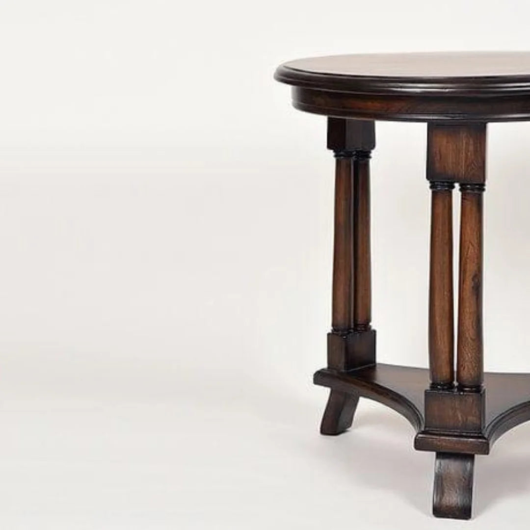 Empire Style Round Side Table with Column Legs