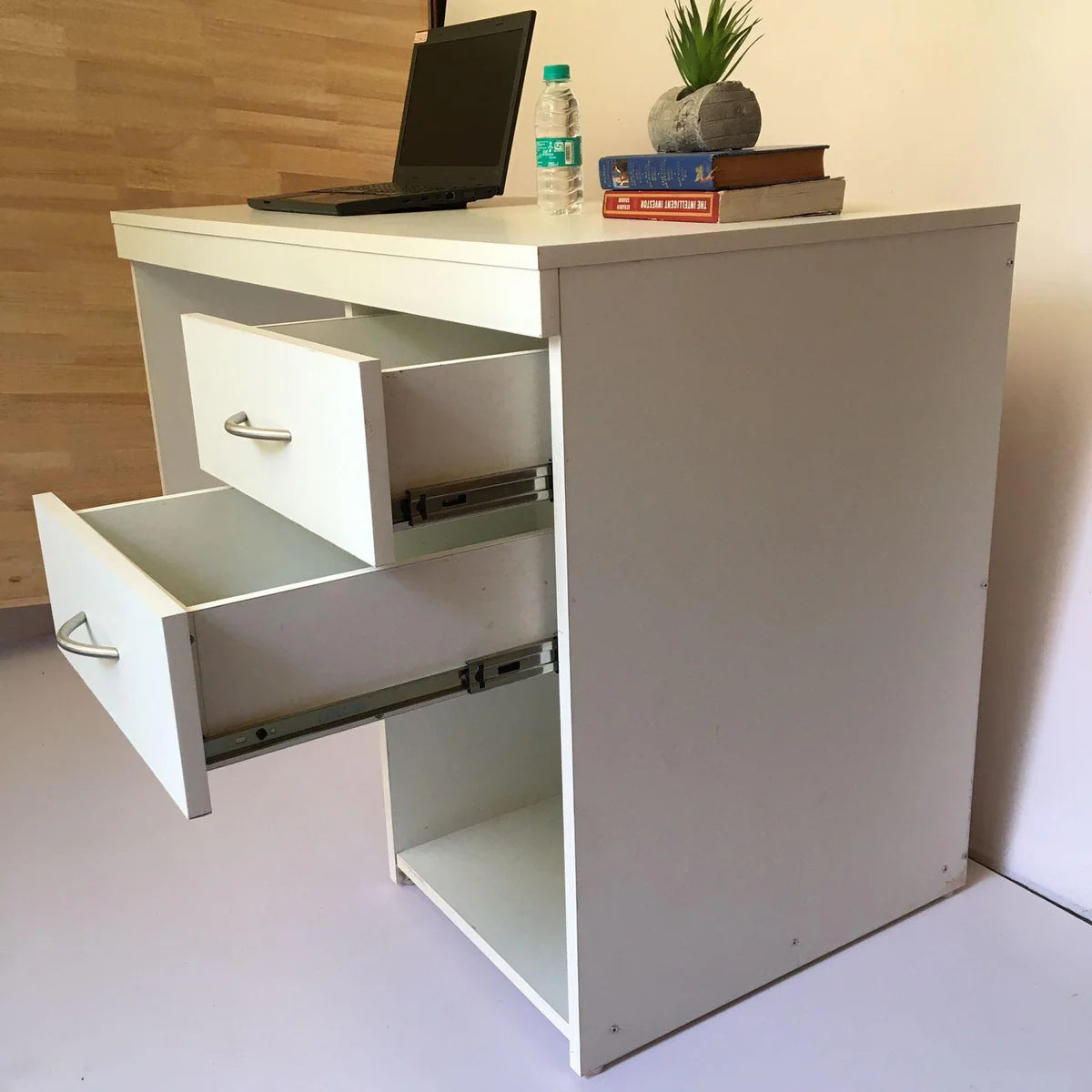 White Computer Desk Home/Office Storage Utility Table By Wooden Crest