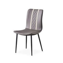 Gray Armless Faux Leather High Back Dining Chair