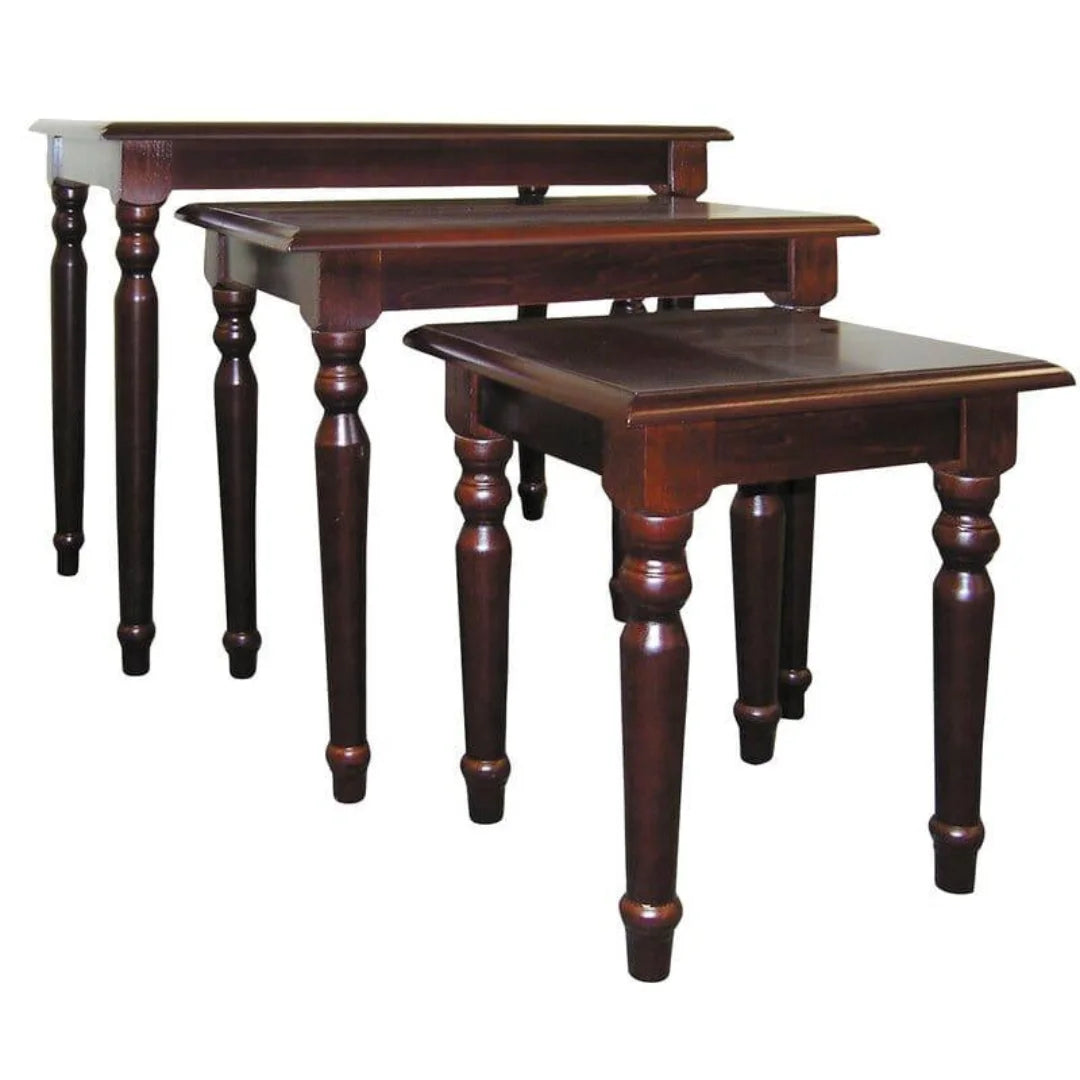 Traditional Turned Leg Nesting Tables Set of 3