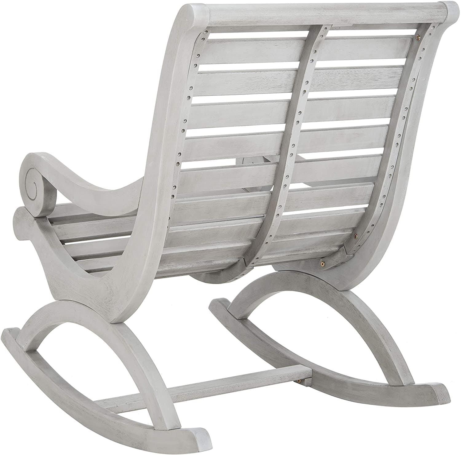 Outdoor Ash Grey Rocking Chair-Wooden Crest