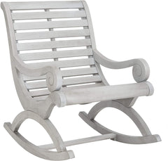 Outdoor Ash Grey Rocking Chair-Wooden Crest