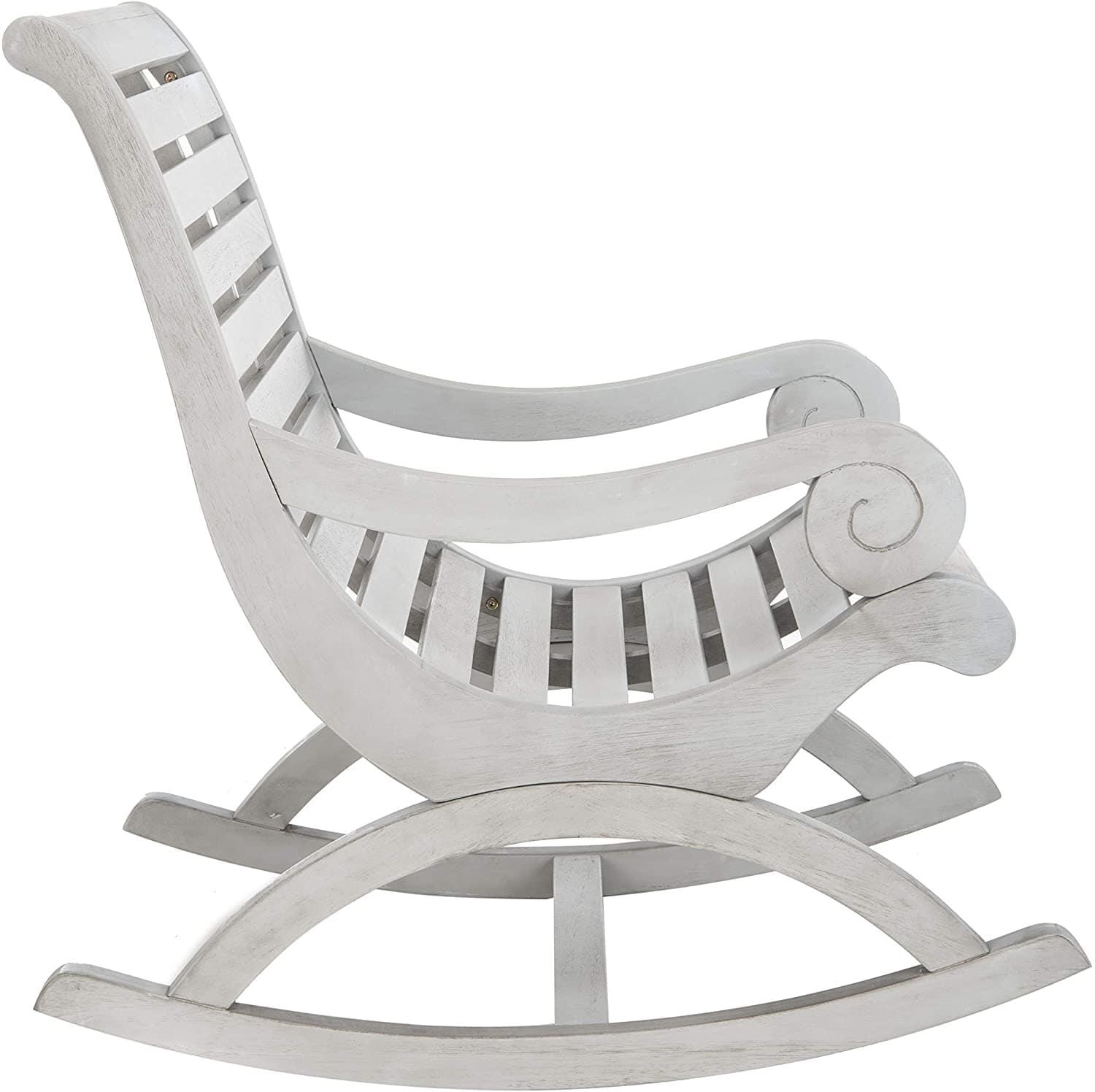Outdoor Ash Grey Rocking Chair-Wooden Crest