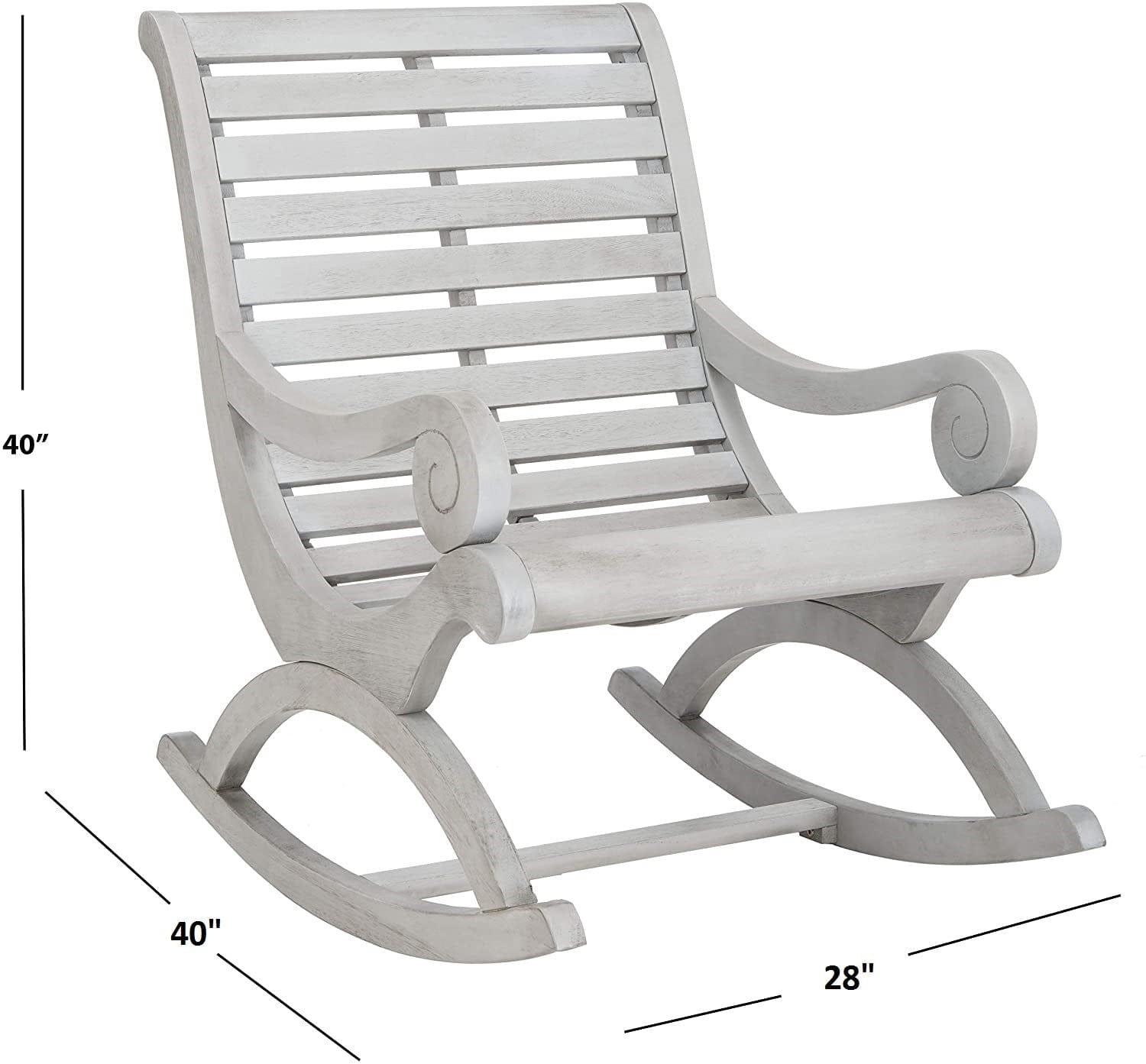 Outdoor Ash Grey Rocking Chair-Wooden Crest