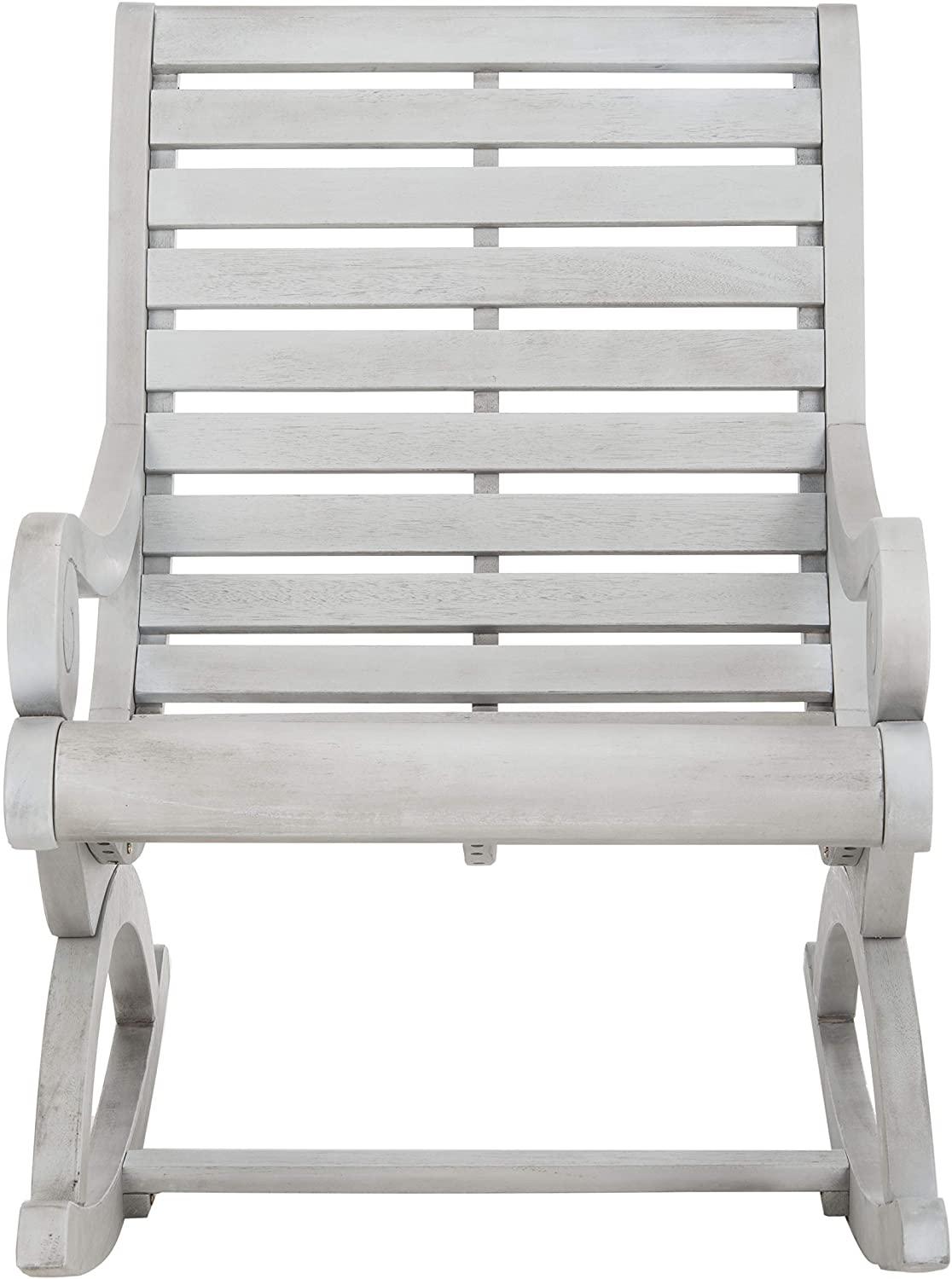 Outdoor Ash Grey Rocking Chair-Wooden Crest