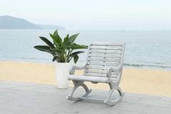 Outdoor Ash Grey Rocking Chair-Wooden Crest