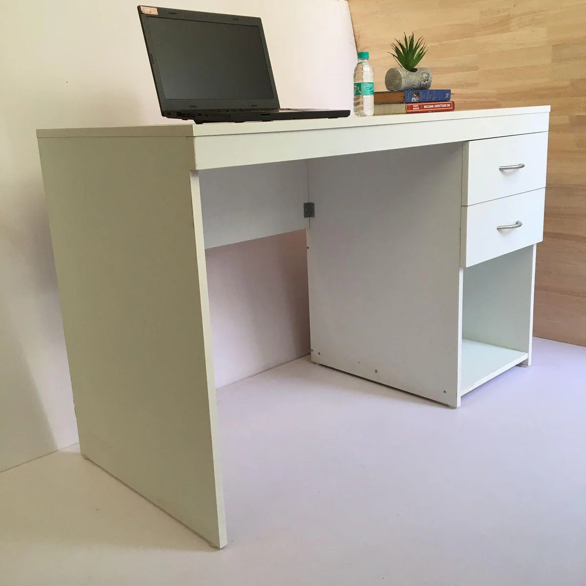 White Computer Desk Home/Office Storage Utility Table By Wooden Crest