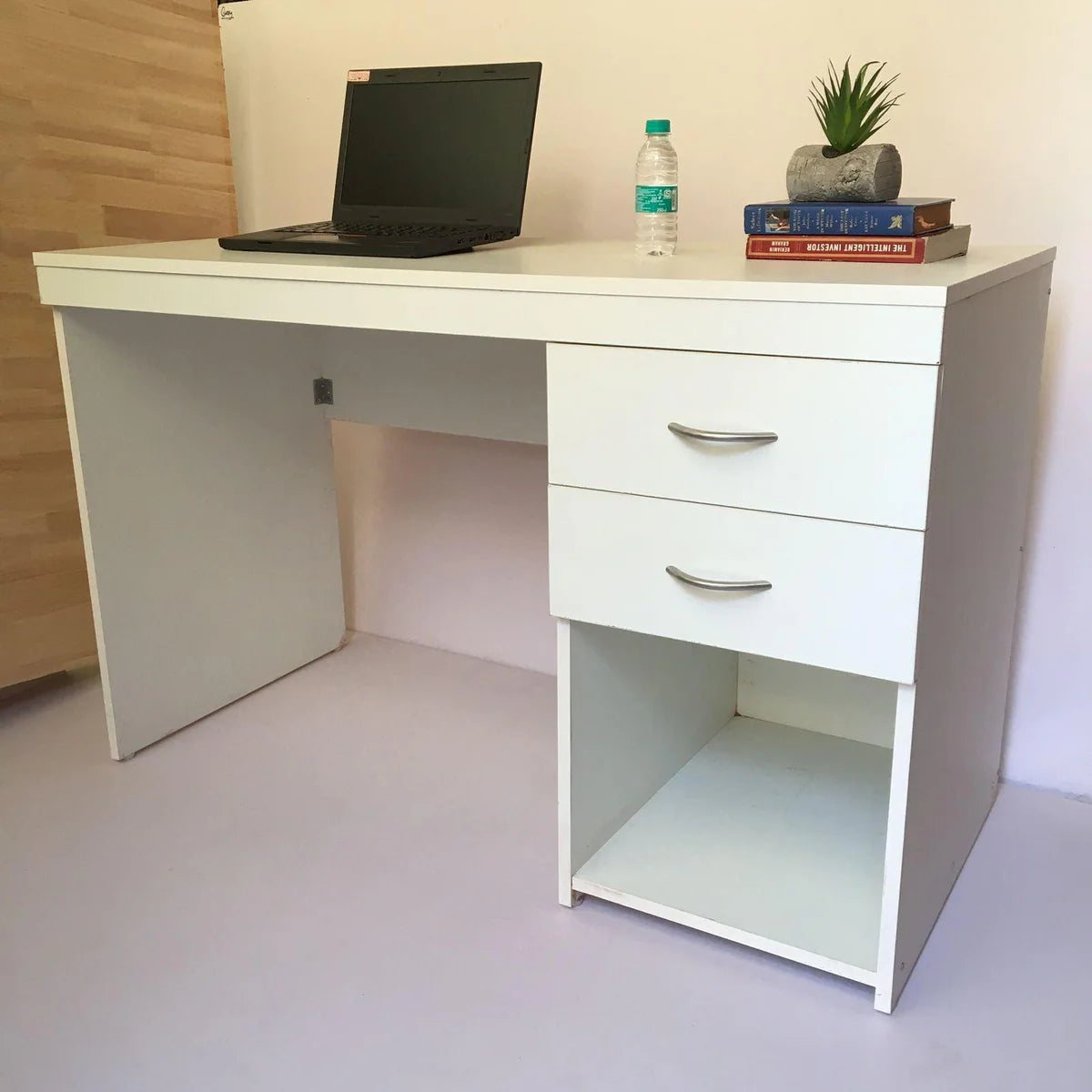 White Computer Desk Home/Office Storage Utility Table By Wooden Crest
