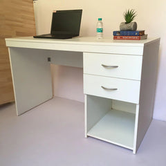White Computer Desk Home/Office Storage Utility Table By Wooden Crest