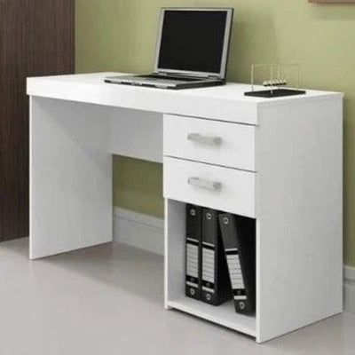 White Computer Desk Home/Office Storage Utility Table By Wooden Crest