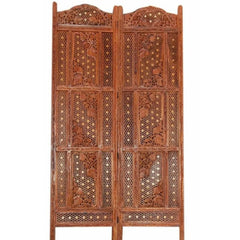 Imperial Four-Panel Room Divider with Floral Jali Design