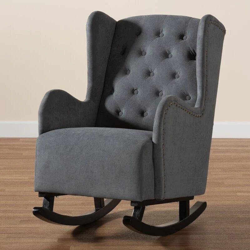 Blige Upholstered Wood Rocking Chair