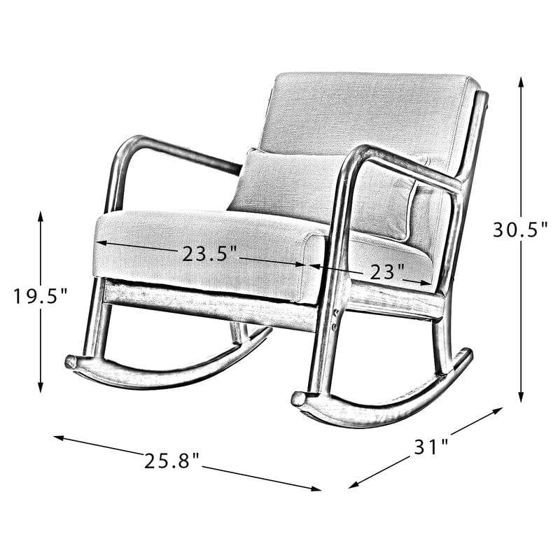 Boynton Rocking Chair – Modern Mid-Century Design with Soft Foam Cushion