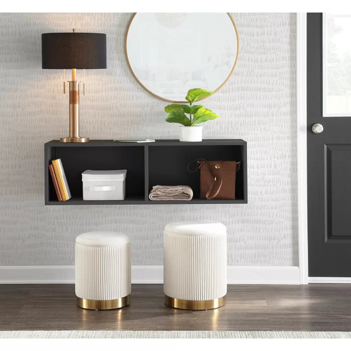 Callum Velvet Round Storage Ottoman (Set of 2)-Wooden Crest