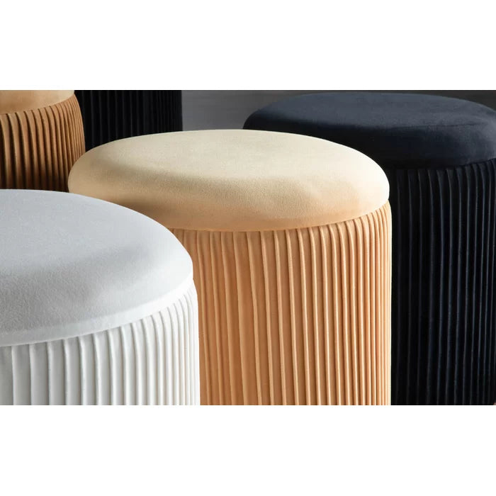 Callum Velvet Round Storage Ottoman (Set of 2)-Wooden Crest