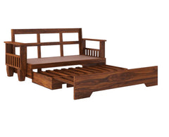 3 Seater Sofa Cum Bed Sheesham Wood – Space-Saving Wooden Furniture