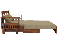 3 Seater Sofa Cum Bed Sheesham Wood – Space-Saving Wooden Furniture