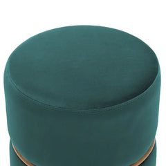 Celynn Wide Velvet Round Ottoman