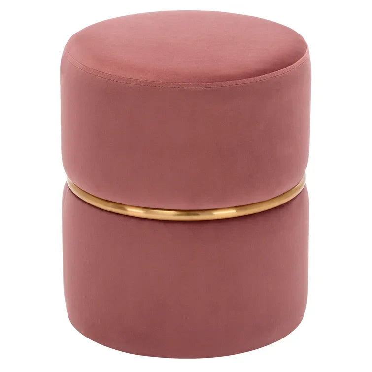 Celynn Wide Velvet Round Ottoman