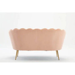 Velvet Flared Arm Loveseat - Elegant and Comfortable Seating for Small Spaces-Wooden Crest