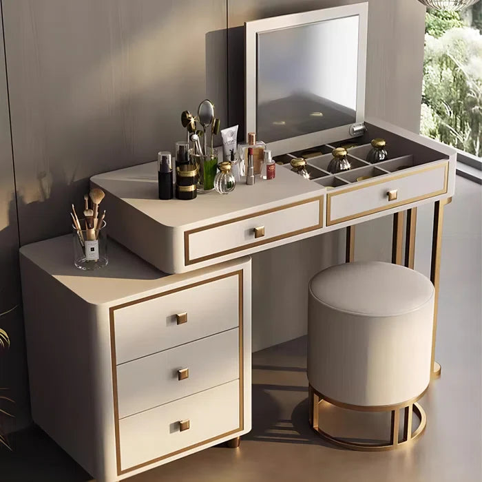 Dirito Vanity Dressing Table with Mirror and Stool