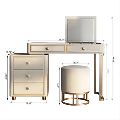 Dirito Vanity Dressing Table with Mirror and Stool