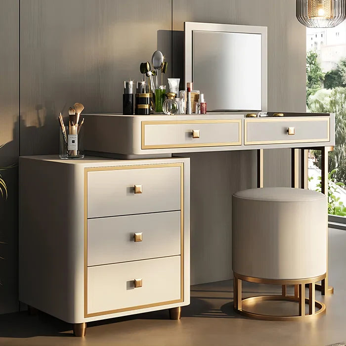 Dirito Vanity Dressing Table with Mirror and Stool