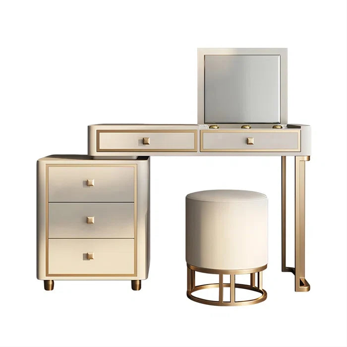 Dirito Vanity Dressing Table with Mirror and Stool