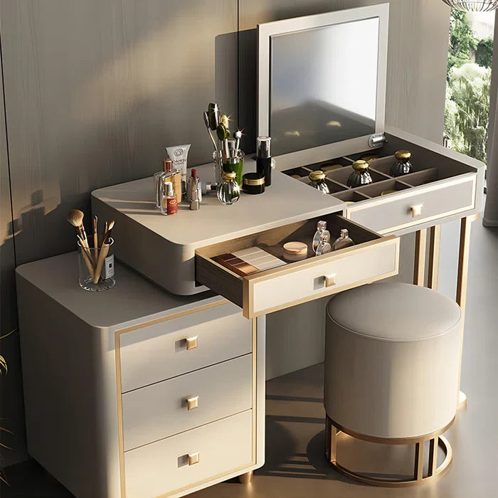 Dirito Vanity Dressing Table with Mirror and Stool