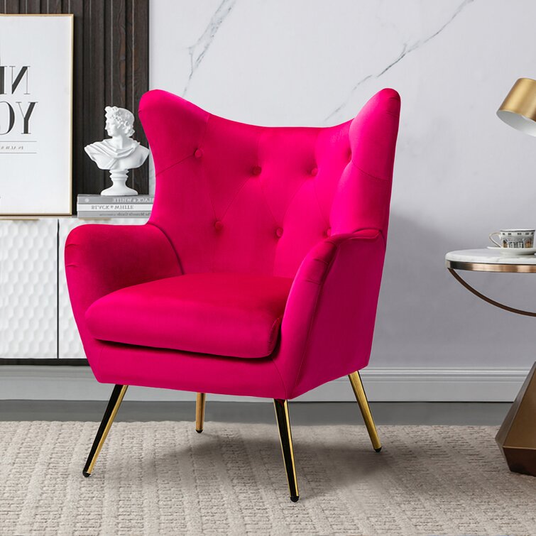 Dowdle Wide Tufted Velvet Wingback Chair