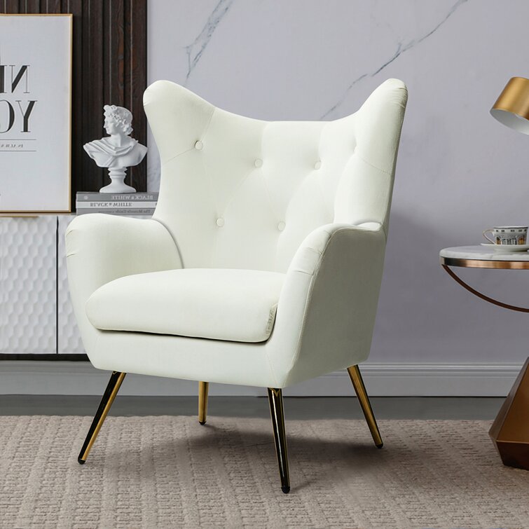 Dowdle Wide Tufted Velvet Wingback Chair