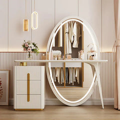 Febbas Full View Vanity Dressing Table with Lighted Mirror and Stool