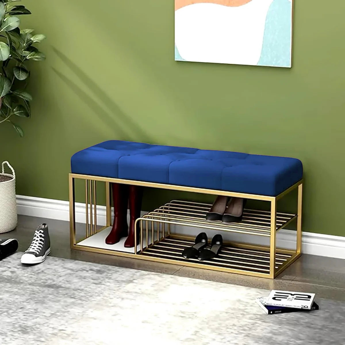 Shoe Rack Bench with Storage-Wooden Crest