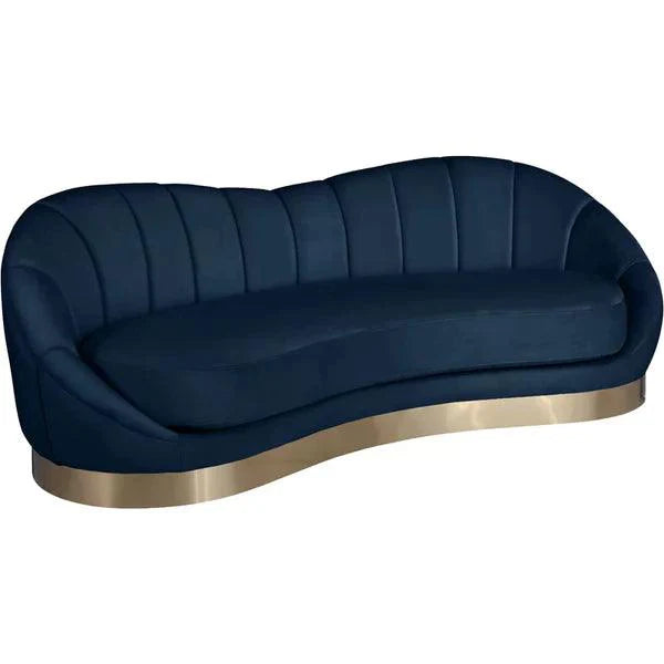 Velvet Curved Sofa - Luxurious and Elegant Seating for Modern Living Rooms-Wooden Crest