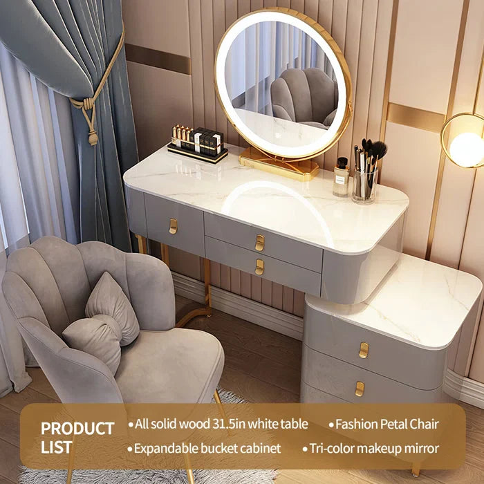 Sedanur Vanity Dressing Table Set with Chair