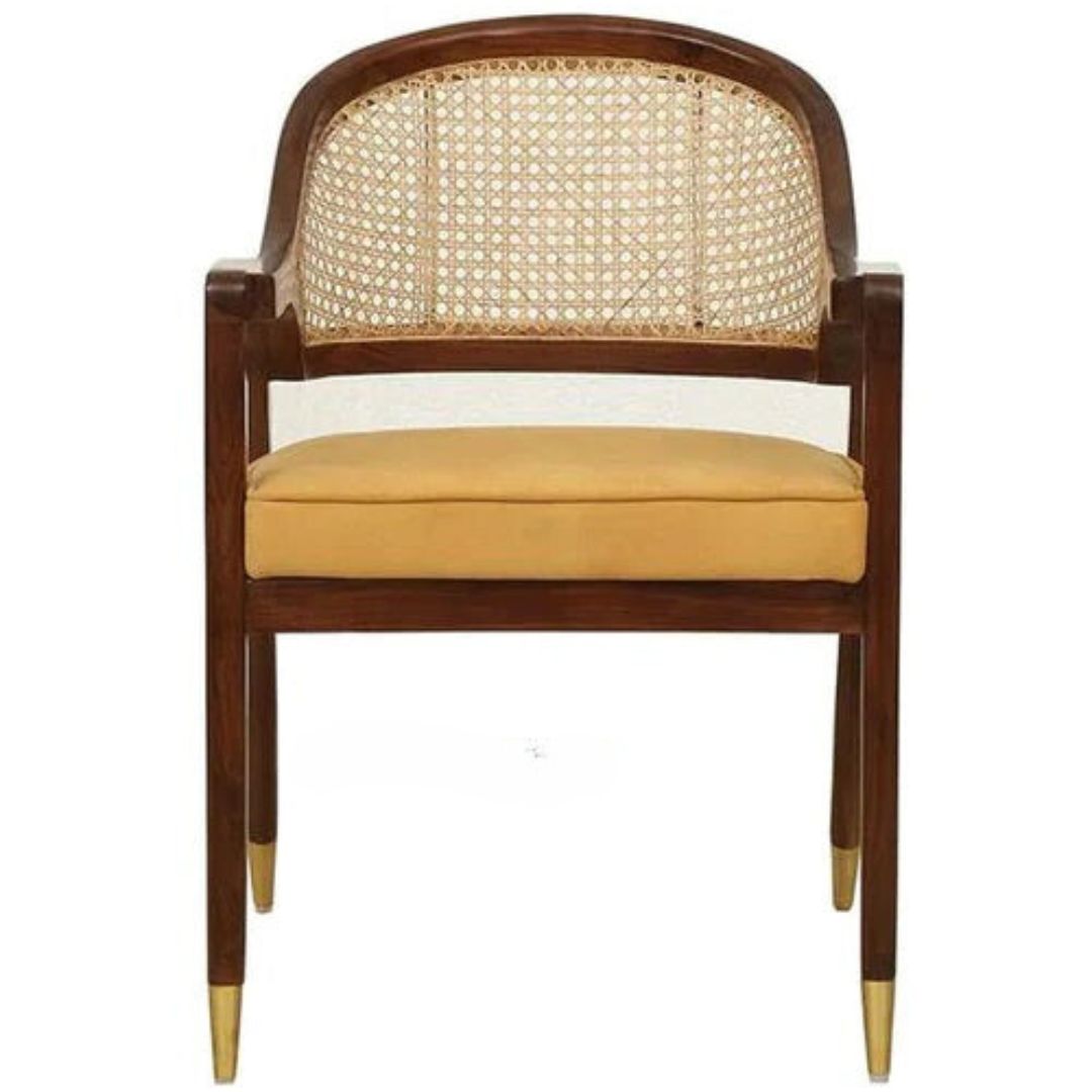 Teak Wood Arm Chair with Walnut Finish