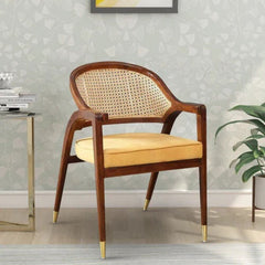 Teak Wood Arm Chair with Walnut Finish