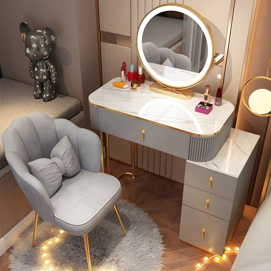 Modern Glam Vanity Dressing Table with Drawer