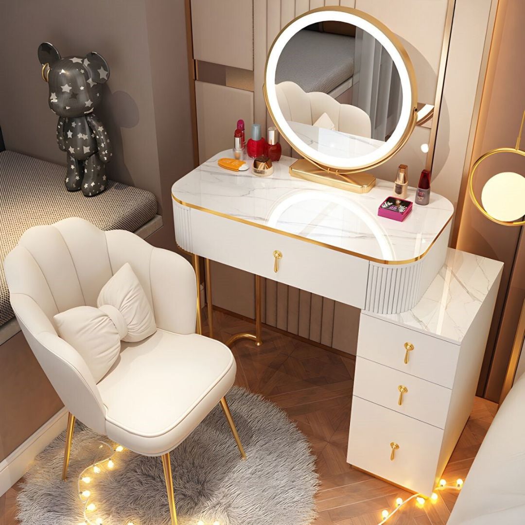 Modern Glam Vanity Dressing Table with Drawer