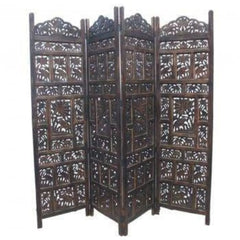 Majestic Four-Panel Room Divider with Arabesque Design