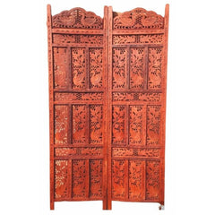 Heritage Four-Panel Room Divider with Tree of Life Design