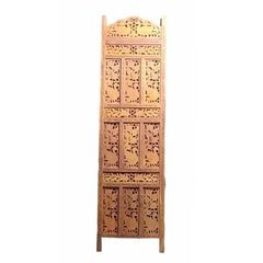 Imperial Four-Panel Room Divider with Botanical Jali Design