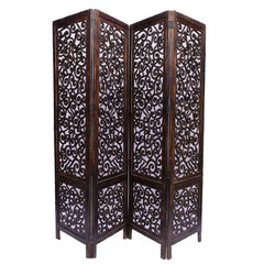 Maharaja Four-Panel Room Divider with Scrollwork Design