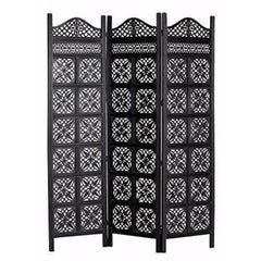 Heritage Three-Panel Room Divider with Tree of Life Design