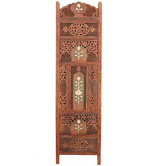 Maharaja Four-Panel Room Divider with Floral Jali Design